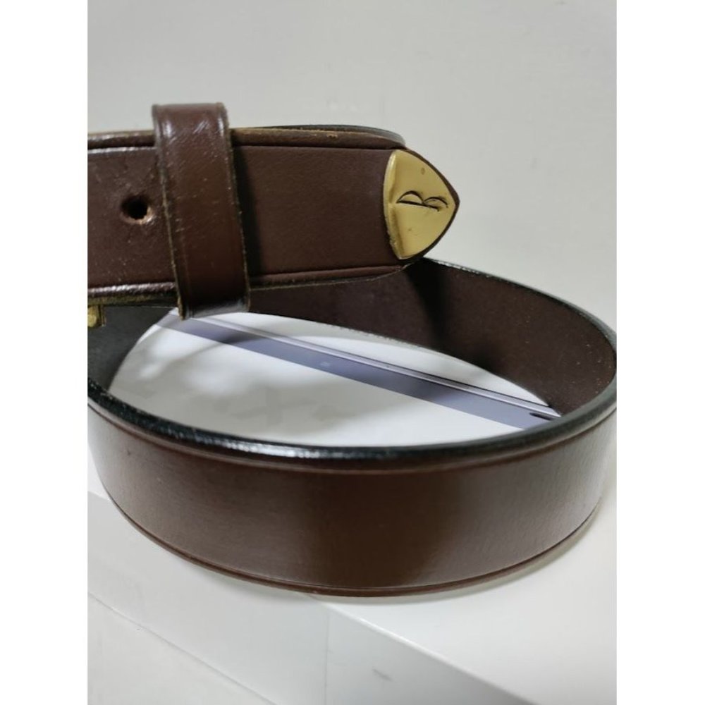 Riders Mens Leather Gold Tone Buckle Adjustable Belt Brown One Size - Picture 2 of 15